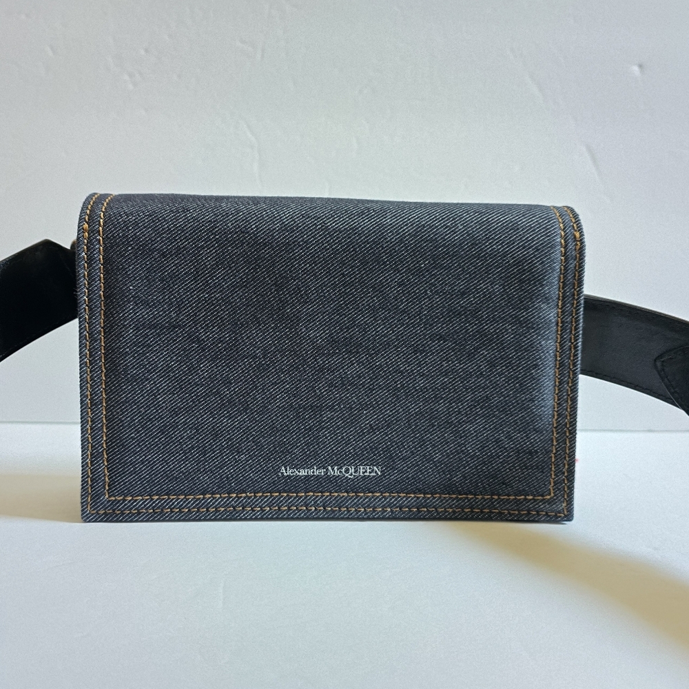 Alexander McQueen Skull Denim Crossbody Bag - Picture 5 of 14